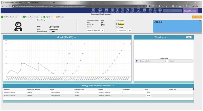 Inject Module - Xtract Allergy Immunotherapy Software